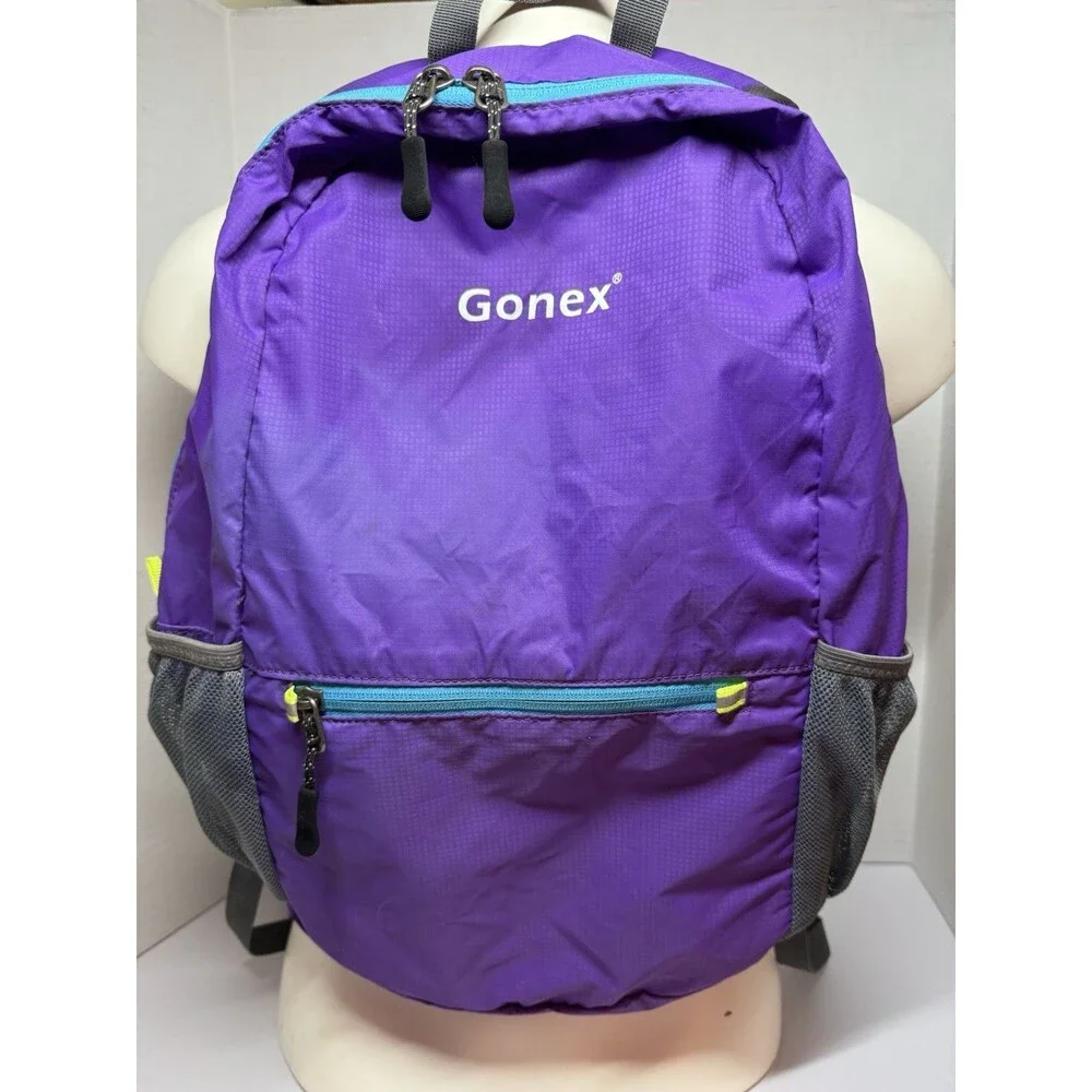GONEX Ultra Lightweight Foldable 20L Purple Water Resistant Backpack (Bx 4)